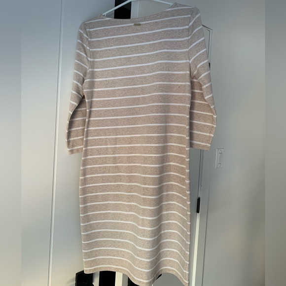 Beige and white striped dress size small - Picture 3 of 4